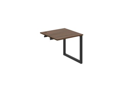 Pracovný stôl UNI O, k pozdĺ. reťazeniu, 80x75,5x80 cm, orech/čierna