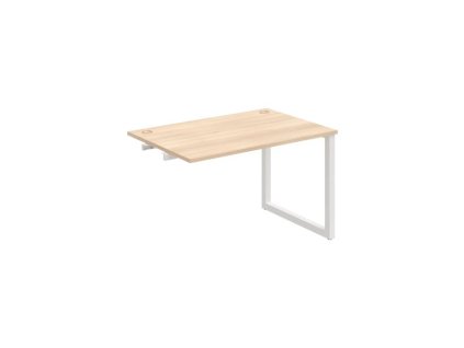 Pracovný stôl UNI O, k pozdĺ. reťazeniu, 140x75,5x80 cm, agát/biela