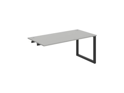 Pracovný stôl UNI O, k pozdĺ. reťazeniu, 160x75,5x80 cm, sivá/čierna