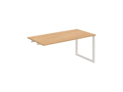 Pracovný stôl UNI O, k pozdĺ. reťazeniu, 160x75,5x80 cm, dub/biela