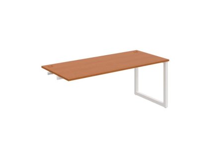 Pracovný stôl UNI O, k pozdĺ. reťazeniu, 180x75,5x80 cm, čerešňa/biela