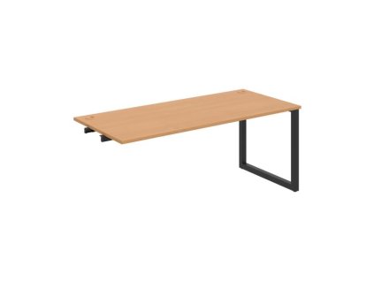 Pracovný stôl UNI O, k pozdĺ. reťazeniu, 180x75,5x80 cm, buk/čierna