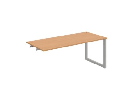 Pracovný stôl UNI O, k pozdĺ. reťazeniu, 180x75,5x80 cm, buk/sivá