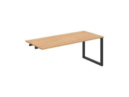 Pracovný stôl UNI O, k pozdĺ. reťazeniu, 180x75,5x80 cm, dub/čierna