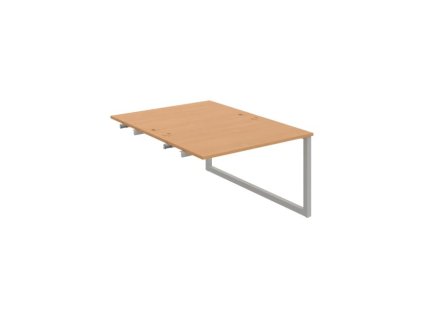 Pracovný stôl UNI O, k pozdĺ. reťazeniu, 120x75,5x160 cm, buk/sivá