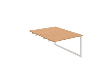 Pracovný stôl UNI O, k pozdĺ. reťazeniu, 120x75,5x160 cm, buk/biela