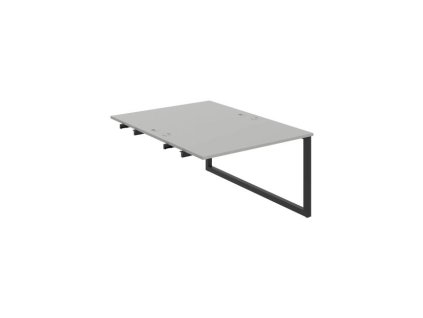 Pracovný stôl UNI O, k pozdĺ. reťazeniu, 120x75,5x160 cm, sivá/čierna