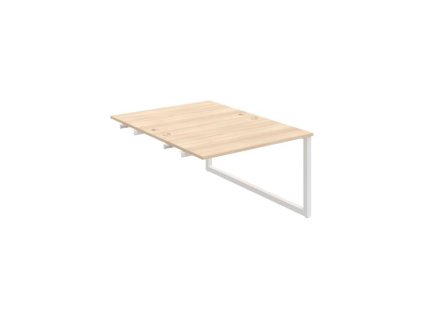 Pracovný stôl UNI O, k pozdĺ. reťazeniu, 120x75,5x160 cm, agát/biela