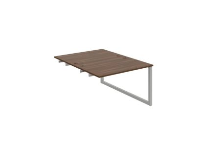 Pracovný stôl UNI O, k pozdĺ. reťazeniu, 120x75,5x160 cm, orech/sivá