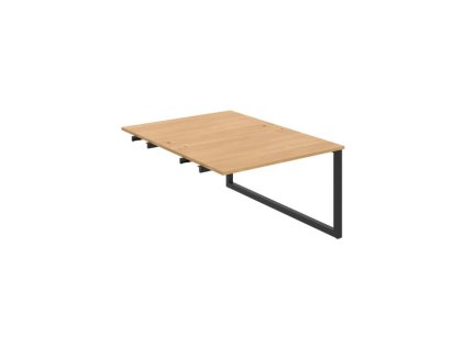 Pracovný stôl UNI O, k pozdĺ. reťazeniu, 120x75,5x160 cm, dub/čierna