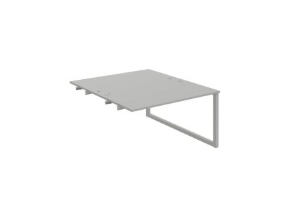 Pracovný stôl UNI O, k pozdĺ. reťazeniu, 140x75,5x160 cm, sivá/sivá