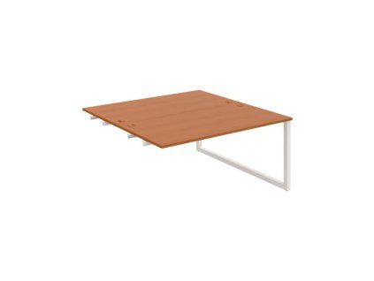 Pracovný stôl UNI O, k pozdĺ. reťazeniu, 160x75,5x160 cm, čerešňa/biela