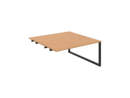 Pracovný stôl UNI O, k pozdĺ. reťazeniu, 160x75,5x160 cm, buk/čierna