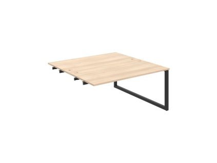 Pracovný stôl UNI O, k pozdĺ. reťazeniu, 160x75,5x160 cm, agát/čierna