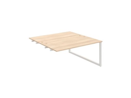 Pracovný stôl UNI O, k pozdĺ. reťazeniu, 160x75,5x160 cm, agát/biela