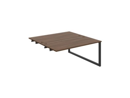 Pracovný stôl UNI O, k pozdĺ. reťazeniu, 160x75,5x160 cm, orech/čierna