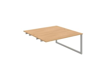 Pracovný stôl UNI O, k pozdĺ. reťazeniu, 160x75,5x160 cm, dub/sivá