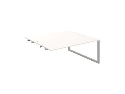 Pracovný stôl UNI O, k pozdĺ. reťazeniu, 180x75,5x160 cm, biela/sivá