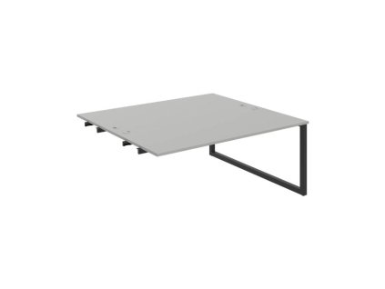 Pracovný stôl UNI O, k pozdĺ. reťazeniu, 180x75,5x160 cm, sivá/čierna