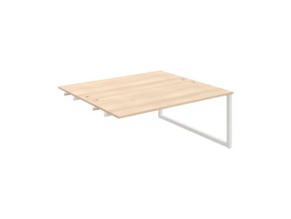 Pracovný stôl UNI O, k pozdĺ. reťazeniu, 180x75,5x160 cm, agát/biela