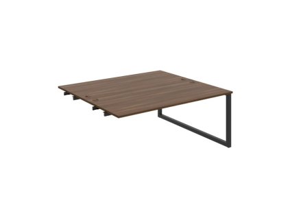 Pracovný stôl UNI O, k pozdĺ. reťazeniu, 180x75,5x160 cm, orech/čierna