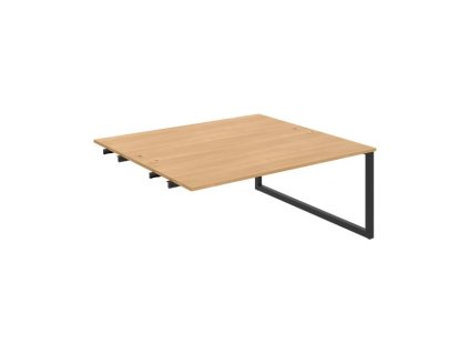 Pracovný stôl UNI O, k pozdĺ. reťazeniu, 180x75,5x160 cm, dub/čierna