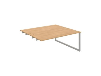 Pracovný stôl UNI O, k pozdĺ. reťazeniu, 180x75,5x160 cm, dub/sivá