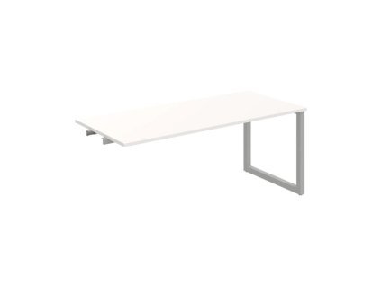 Rokovací stôl UNI O, k pozdĺ. reťazeniu, 180x75,5x80 cm, biela/sivá