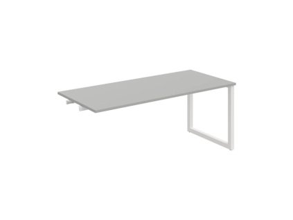 Rokovací stôl UNI O, k pozdĺ. reťazeniu, 180x75,5x80 cm, sivá/biela