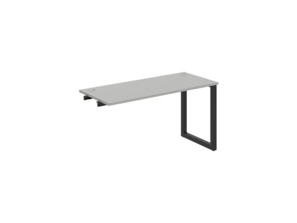 Pracovný stôl UNI O, k pozdĺ. reťazeniu, 140x75,5x60 cm, sivá/čierna