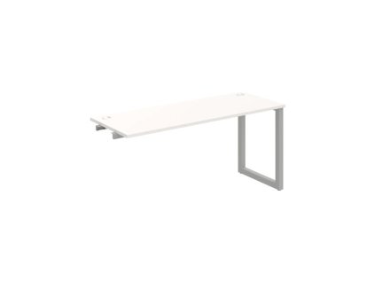 Pracovný stôl UNI O, k pozdĺ. reťazeniu, 160x75,5x60 cm, biela/sivá