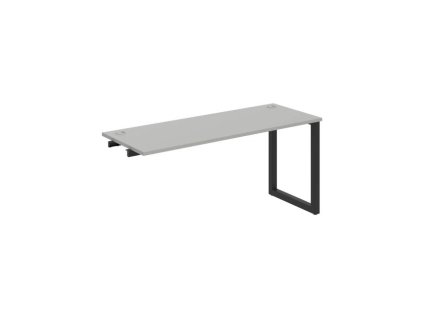 Pracovný stôl UNI O, k pozdĺ. reťazeniu, 160x75,5x60 cm, sivá/čierna