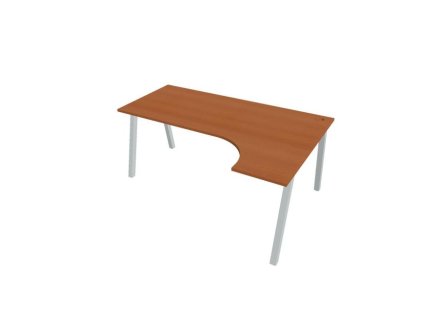 Pracovný stôl UNI A, ergo, ľavý, 180x75,5x120 cm, čerešňa/sivá