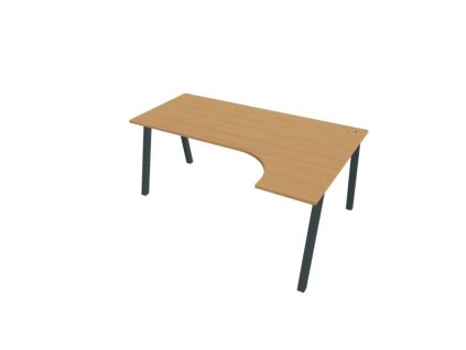 Pracovný stôl UNI A, ergo, ľavý, 180x75,5x120 cm, buk/čierna
