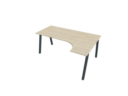 Pracovný stôl UNI A, ergo, ľavý, 180x75,5x120 cm, agát/čierna