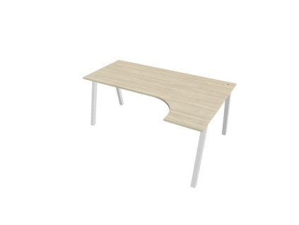 Pracovný stôl UNI A, ergo, ľavý, 180x75,5x120 cm, agát/biela