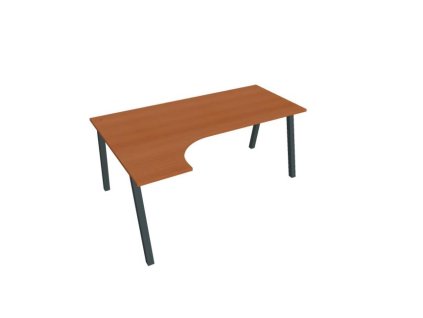 Pracovný stôl UNI A, ergo, pravý, 180x75,5x120 cm, čerešňa/čierna
