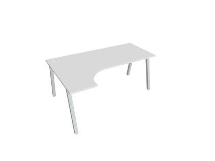 Pracovný stôl UNI A, ergo, pravý, 180x75,5x120 cm, biela/sivá