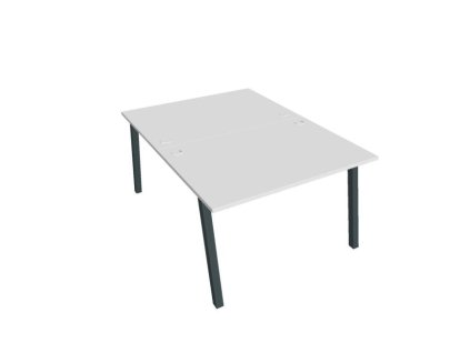 Pracovný stôl UNI A, 120x75,5x160 cm, biela/čierna