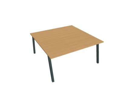 Pracovný stôl UNI A, 160x75,5x160 cm, buk/čierna