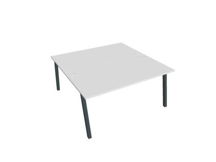 Pracovný stôl UNI A, 160x75,5x160 cm, biela/čierna