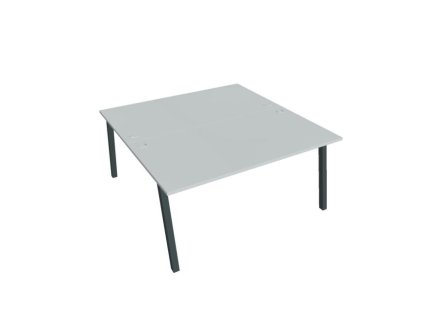 Pracovný stôl UNI A, 160x75,5x160 cm, sivá/čierna