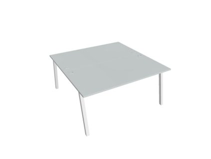 Pracovný stôl UNI A, 160x75,5x160 cm, sivá/biela