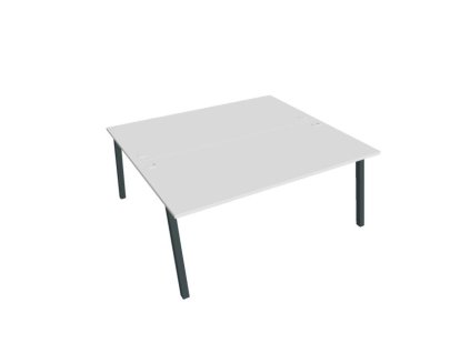 Pracovný stôl UNI A, 180x75,5x160 cm, biela/čierna