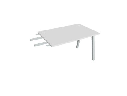 Pracovný stôl UNI A, kolmo reťaziaci, 120x75,5x80 cm, biela/sivá