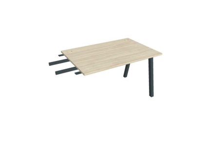 Pracovný stôl UNI A, kolmo reťaziaci, 120x75,5x80 cm, agát/čierna