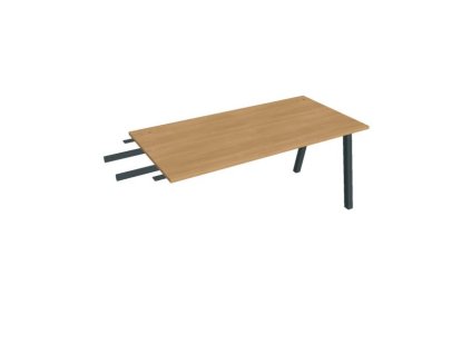 Pracovný stôl UNI A, kolmo reťaziaci, 160x75,5x80 cm, dub/čierna