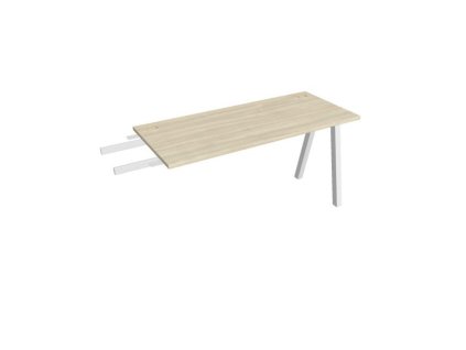 Pracovný stôl UNI A, kolmo reťaziaci, 140x75,5x60 cm, agát/biela