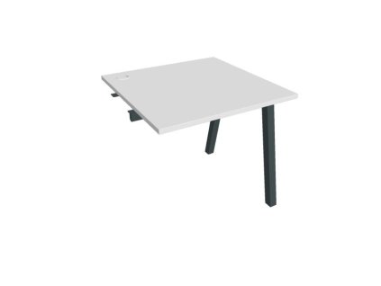 Pracovný stôl UNI A, k pozdĺ. reťazeniu, 80x75,5x80 cm, biela/čierna