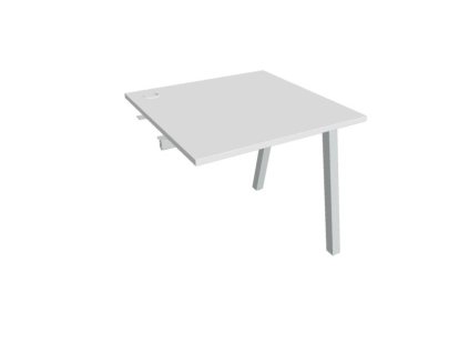 Pracovný stôl UNI A, k pozdĺ. reťazeniu, 80x75,5x80 cm, biela/sivá